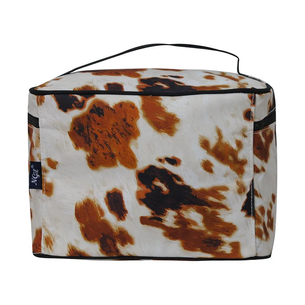 Cow Print NGIL Large Top Handle Cosmetic Case