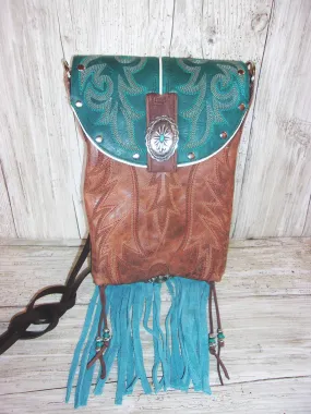 Cowboy Boot Crossbody Fringe Hipster Bag HP962