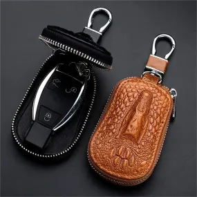 Crocodile Zipper Mini Waist Leather Car Key Case