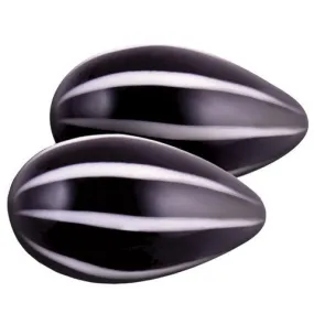 CRYSTAL PREMIUM GLASS EGGS - BLACK & WHITE