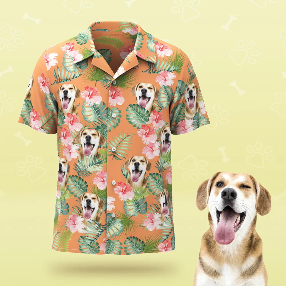 Custom Face Men Hawaiian Shirts Personalised Dog Face on a Hawaiian Shirt for Pet Lover