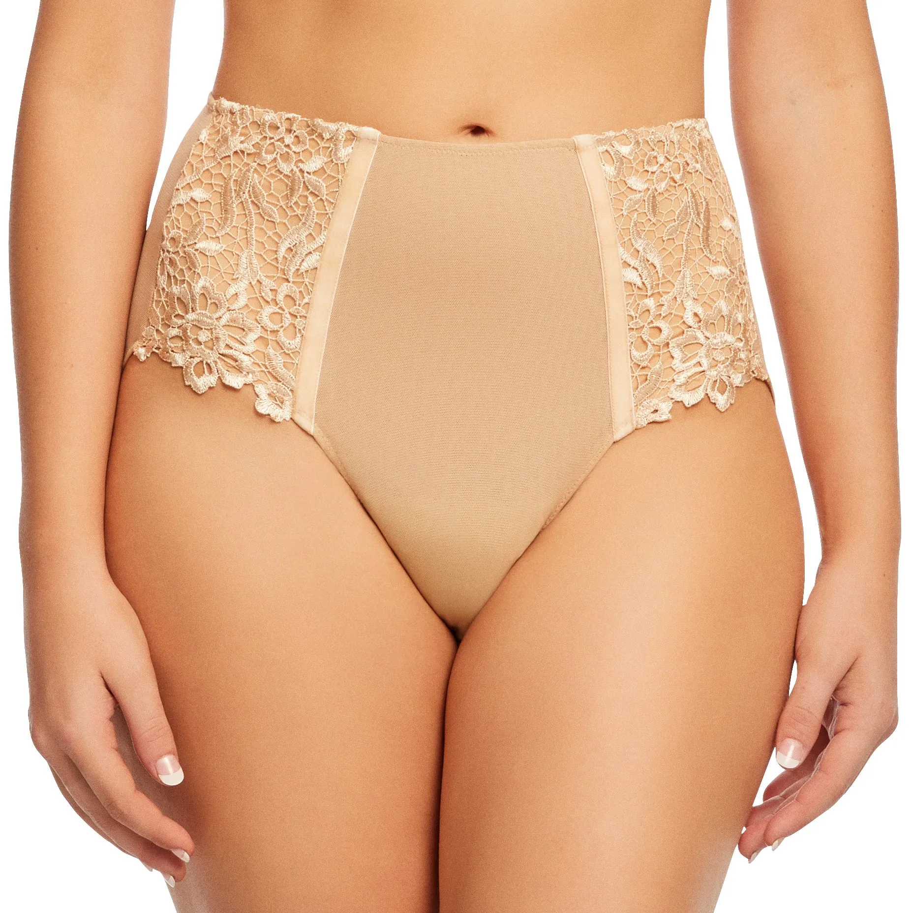 Dahlia Hi Cut Brief - Crème Caramel