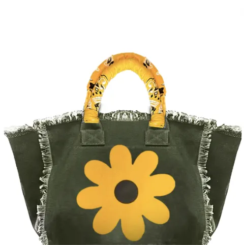 Daisy Fringe Canvas Bag