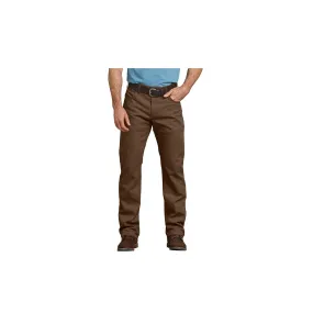 Dickies Flex Regular Fit Straight Leg 5 Pocket Pants Stonewashed Timber Brown