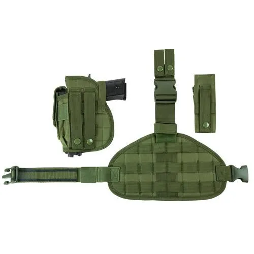 Drop Leg MOLLE Panel-Holster-Magazine Pouch - Green