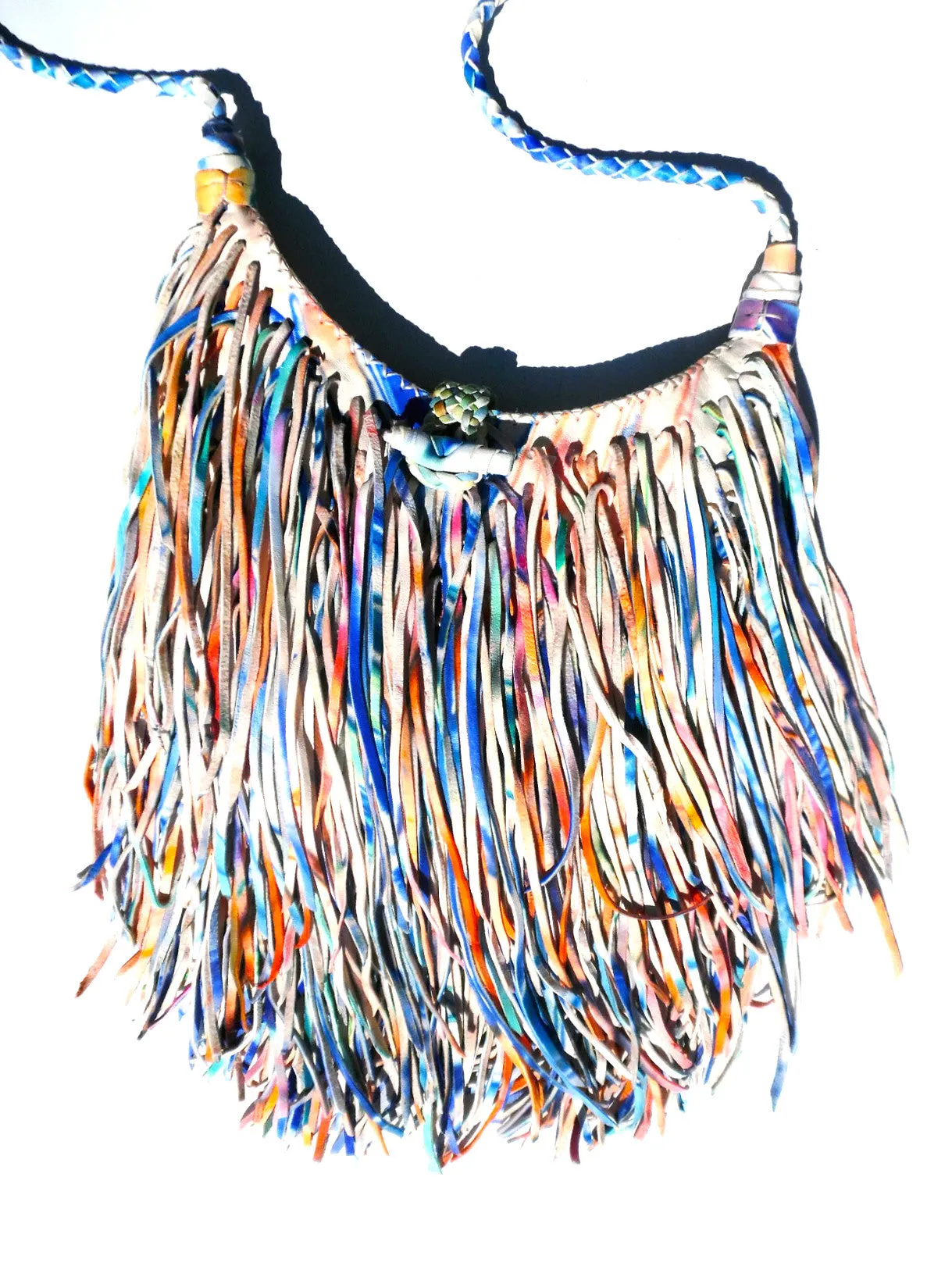 El Fleco Crossbody Fringe Bag Natural