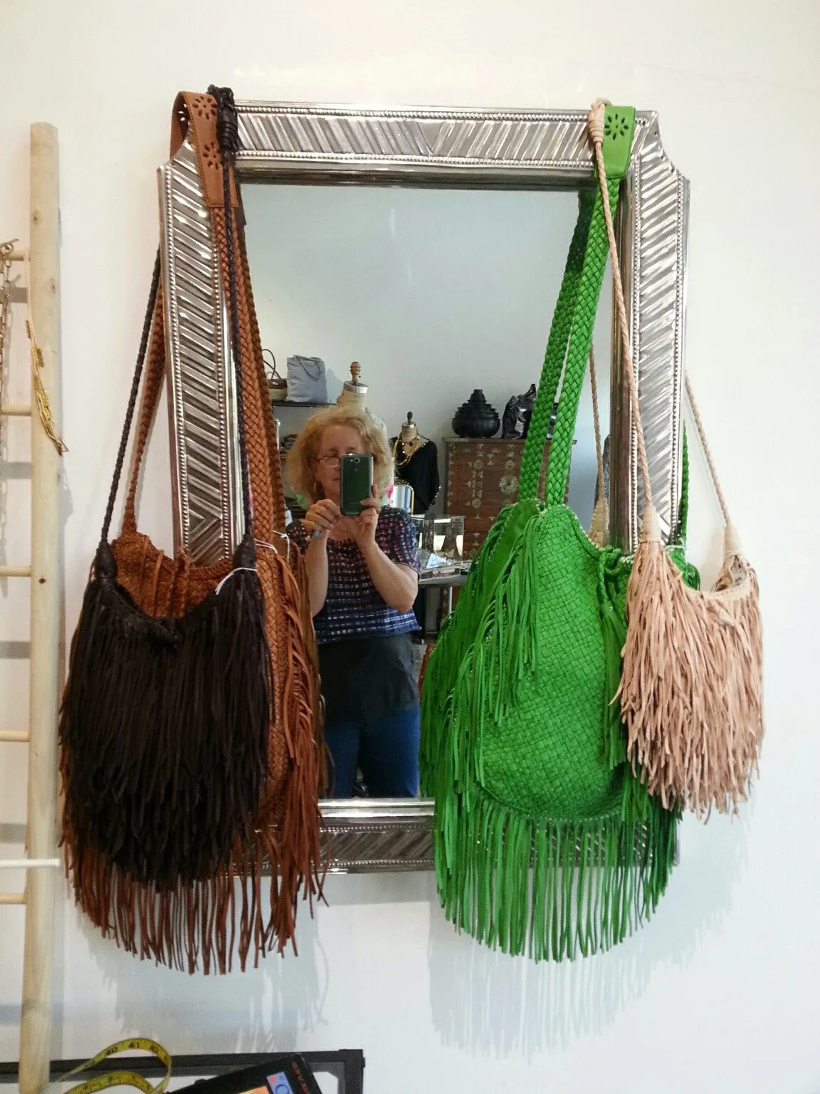 El Fleco Crossbody Fringe Bag Natural