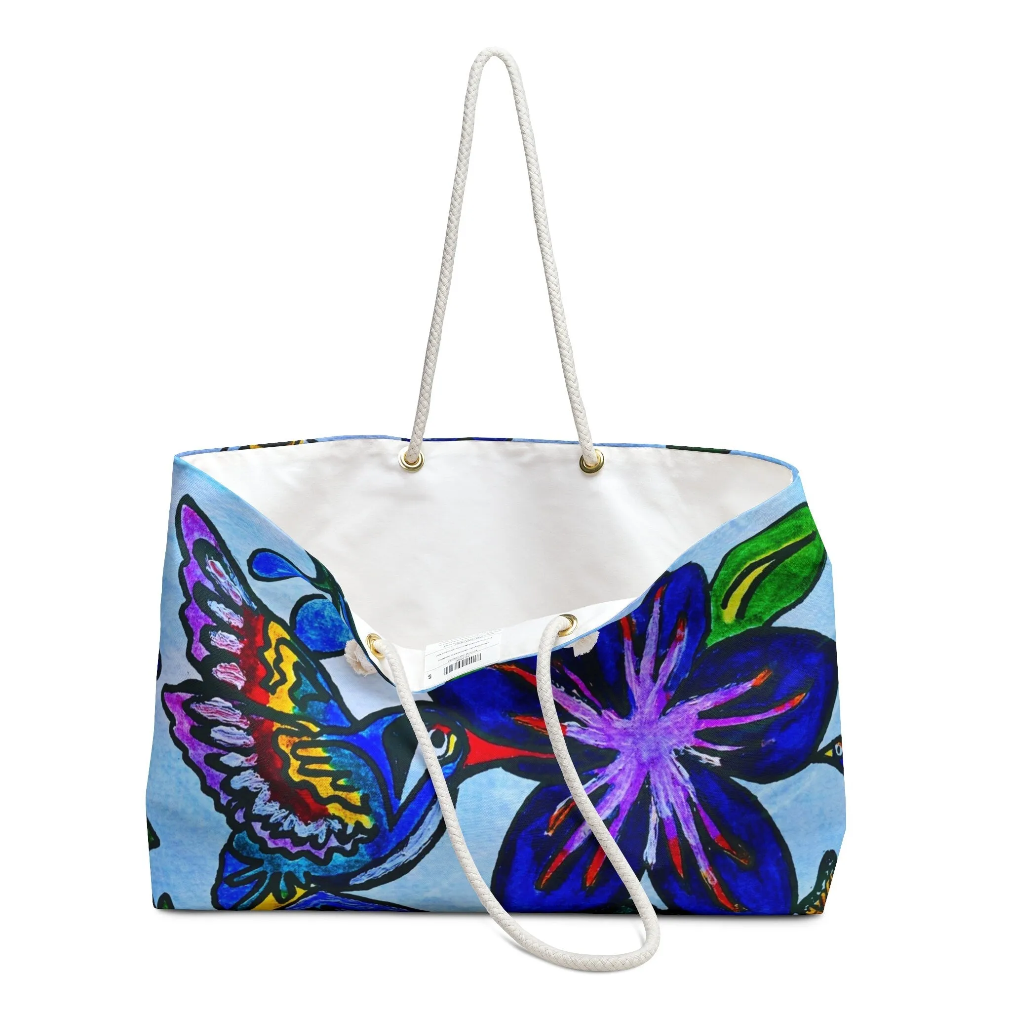 Elegant Artisan Floral Art Weekender Bag - Spring Bloom Travel Duffel, Artistic Overnight Bag