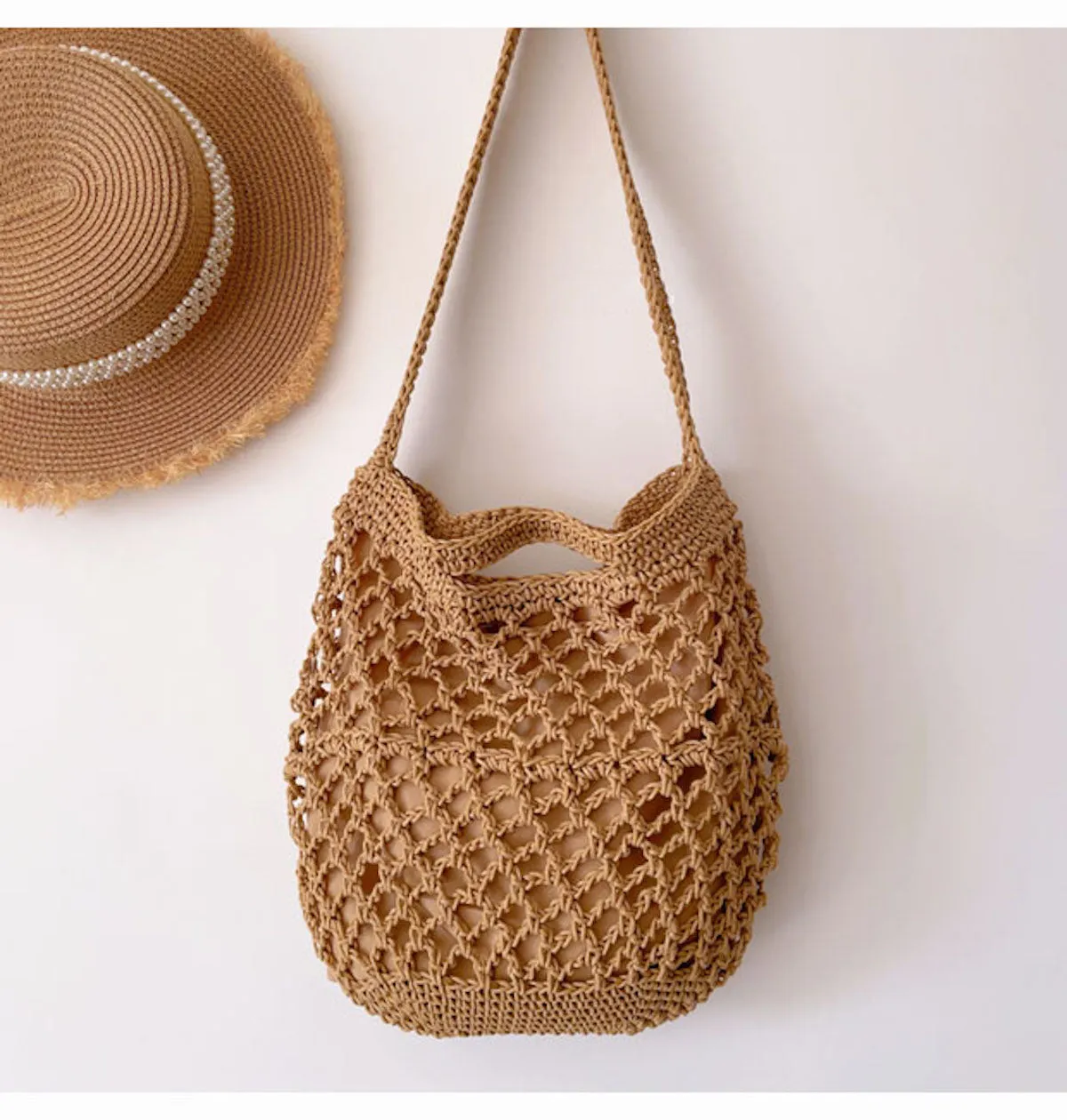 Elena Handbags Cotton Fishnet Shoulder Bag