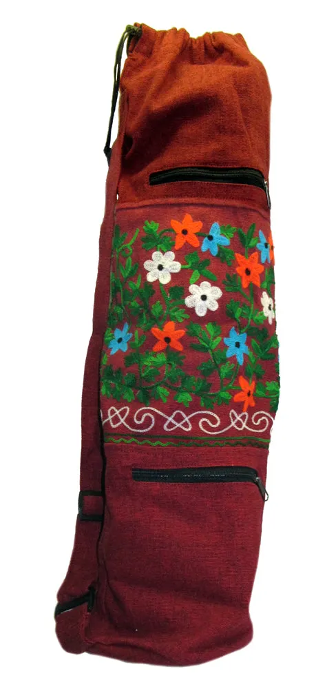 Embroidered Heavy Cotton Yoga Bag