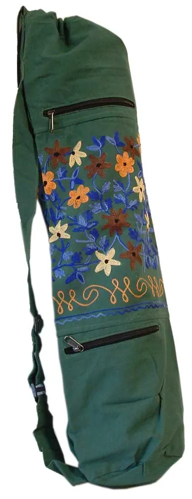 Embroidered Heavy Cotton Yoga Bag