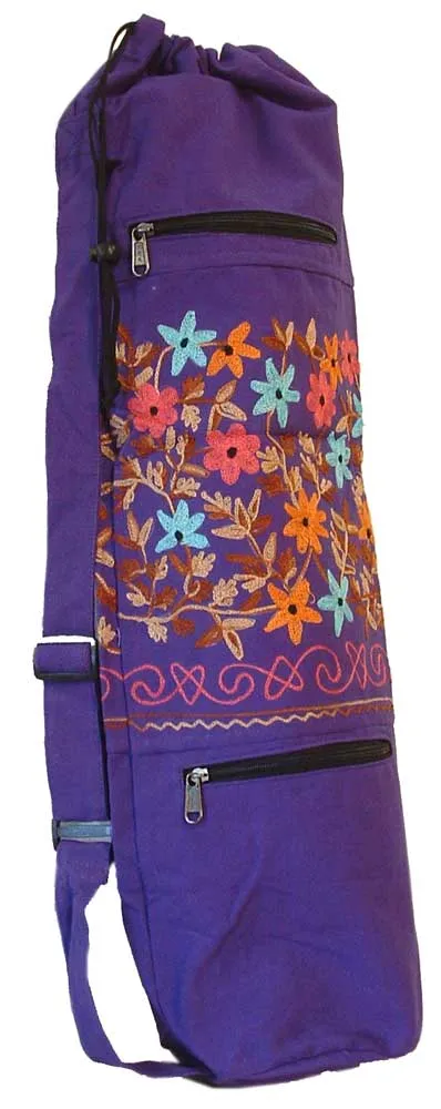 Embroidered Heavy Cotton Yoga Bag