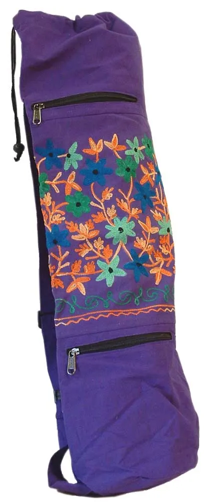 Embroidered Heavy Cotton Yoga Bag