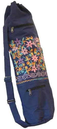 Embroidered Heavy Cotton Yoga Bag