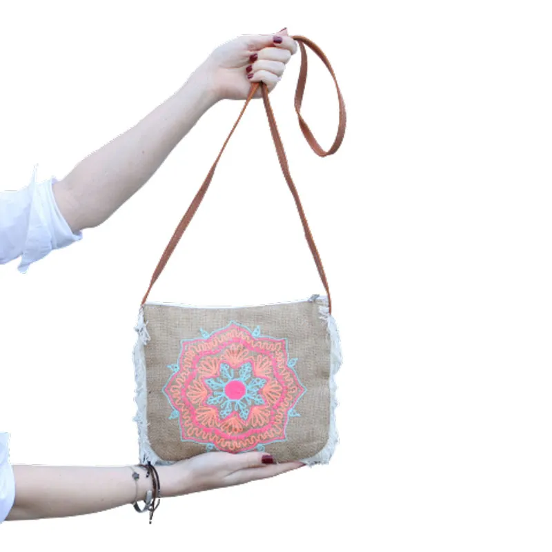 Fab Fringe Boho Chic Bag with Elephant Embroidery - Ethically Made in Bali