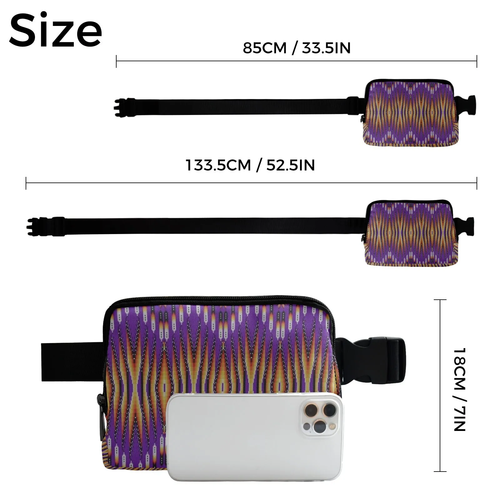 Fire Feather Purple Belt Bag