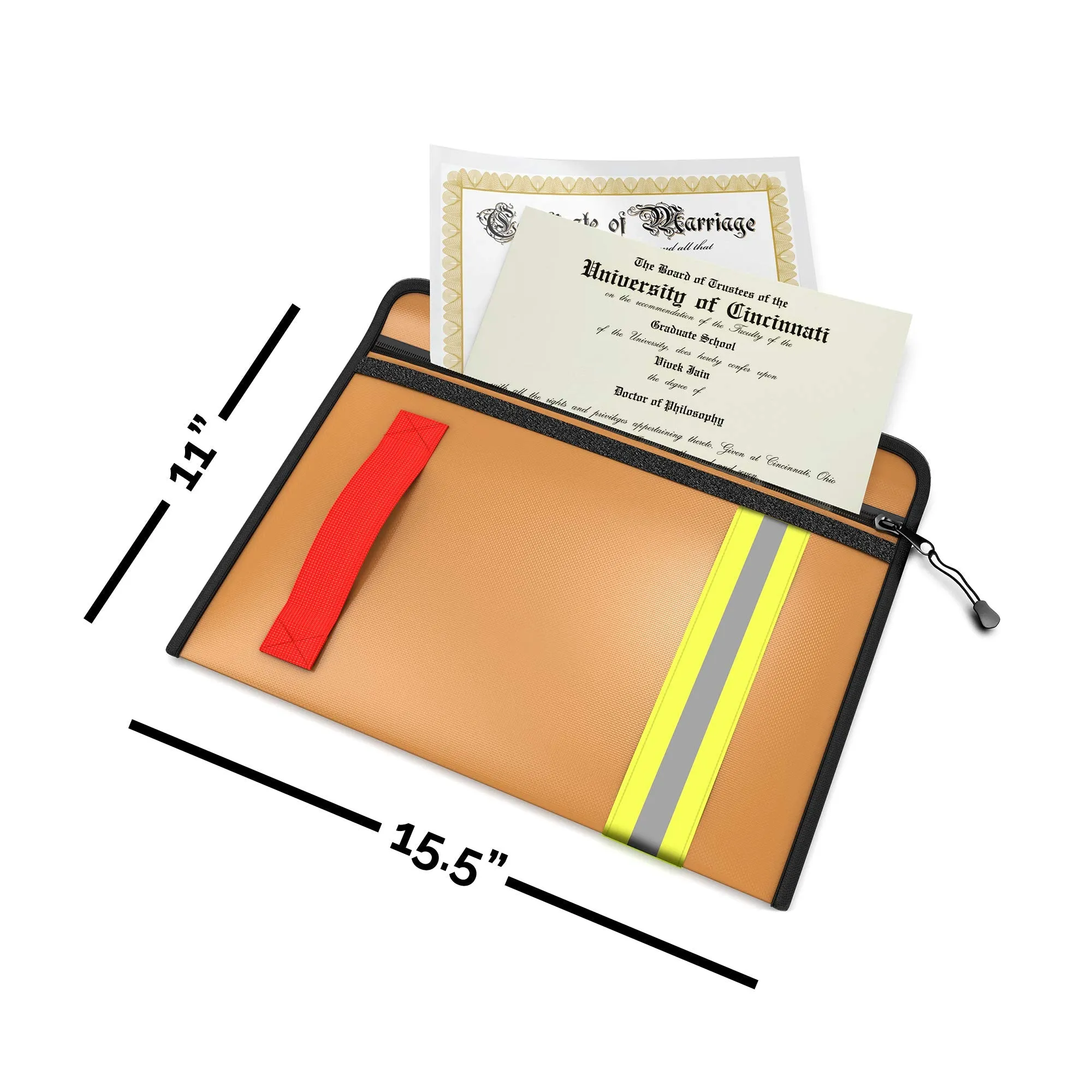 Fireproof & Water Resistant Document Pouch 15.5 x 11 x 3 Inches