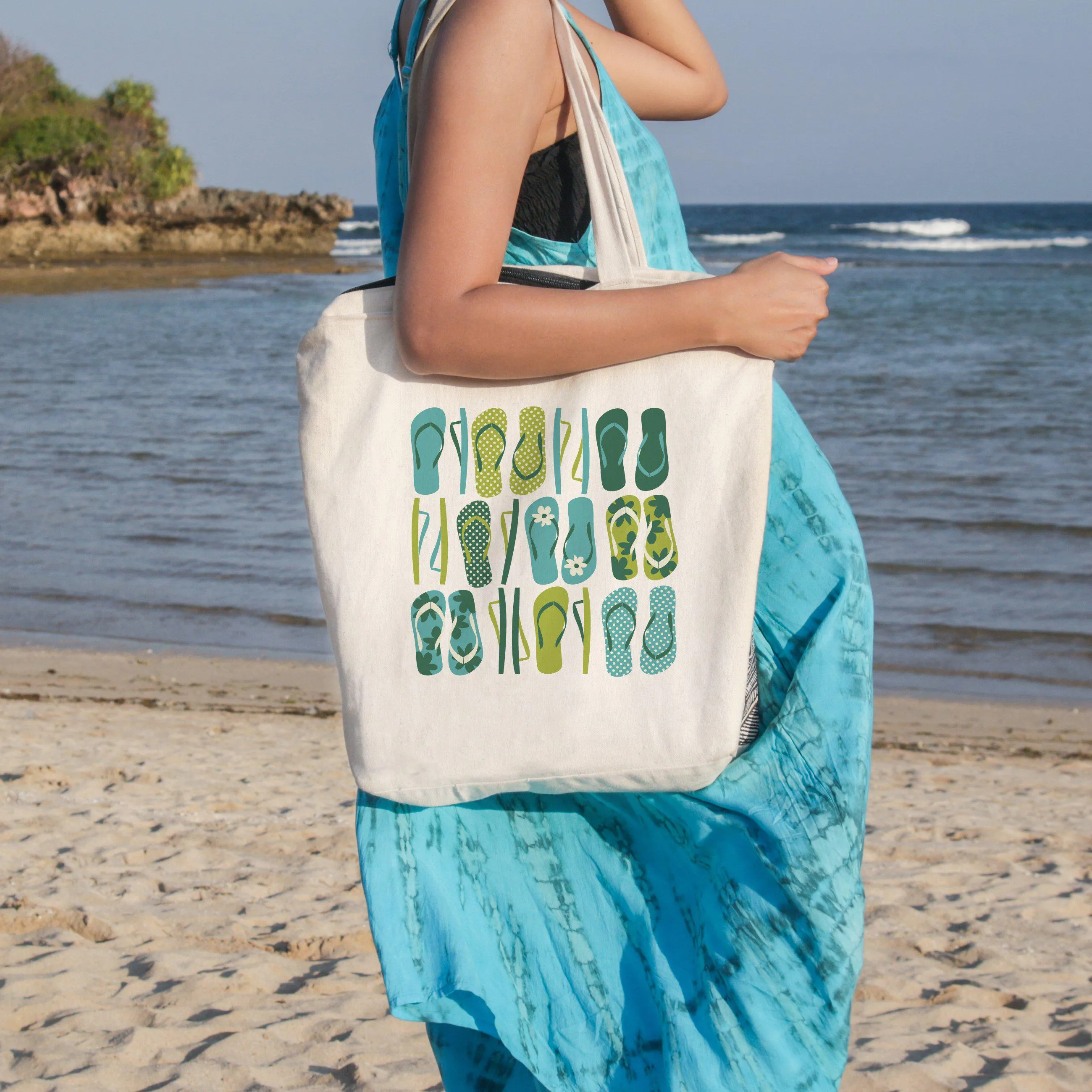 Flip Flop Frenzy Beach Tote