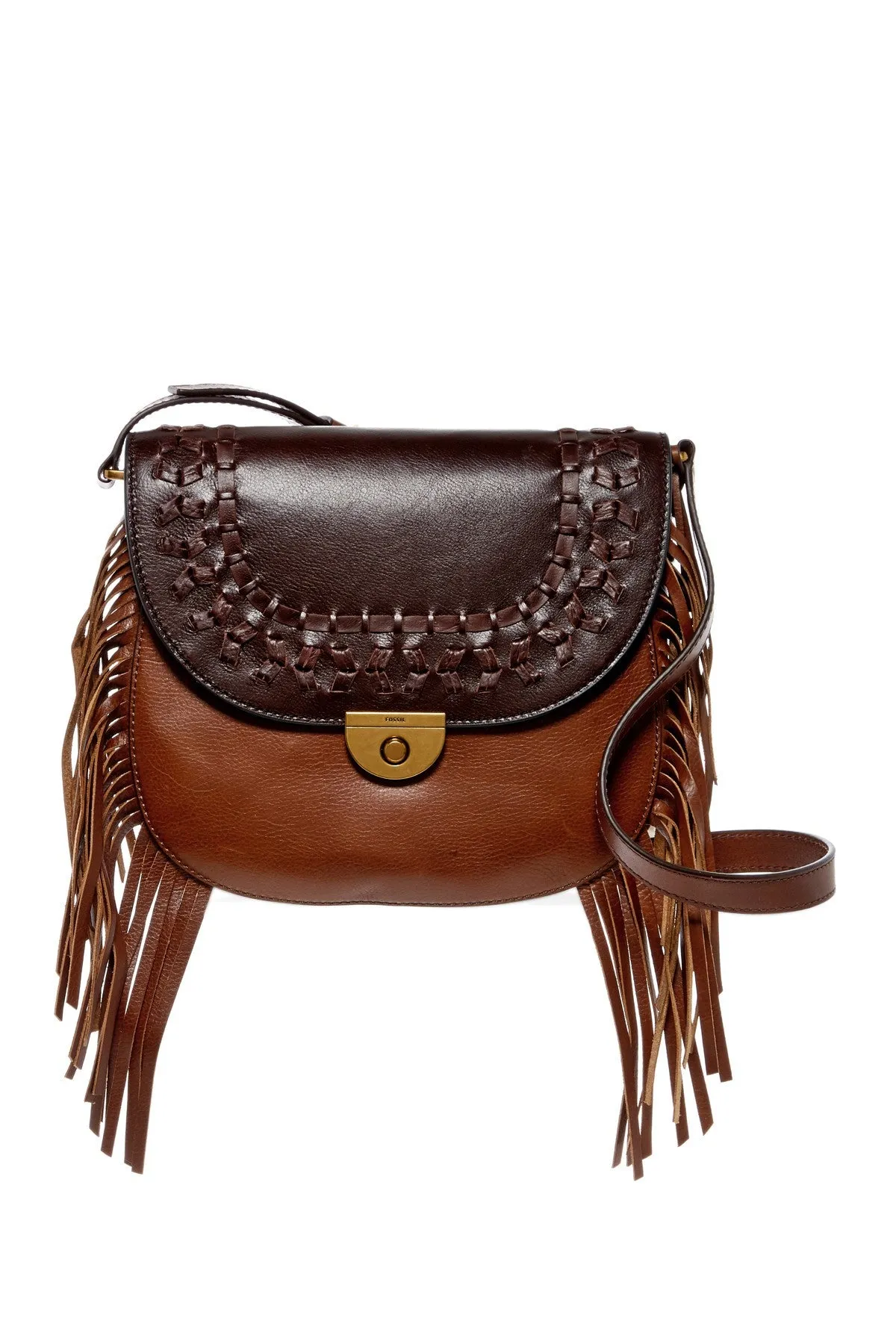 Fossil Emi Fringe Large Saddle Bag