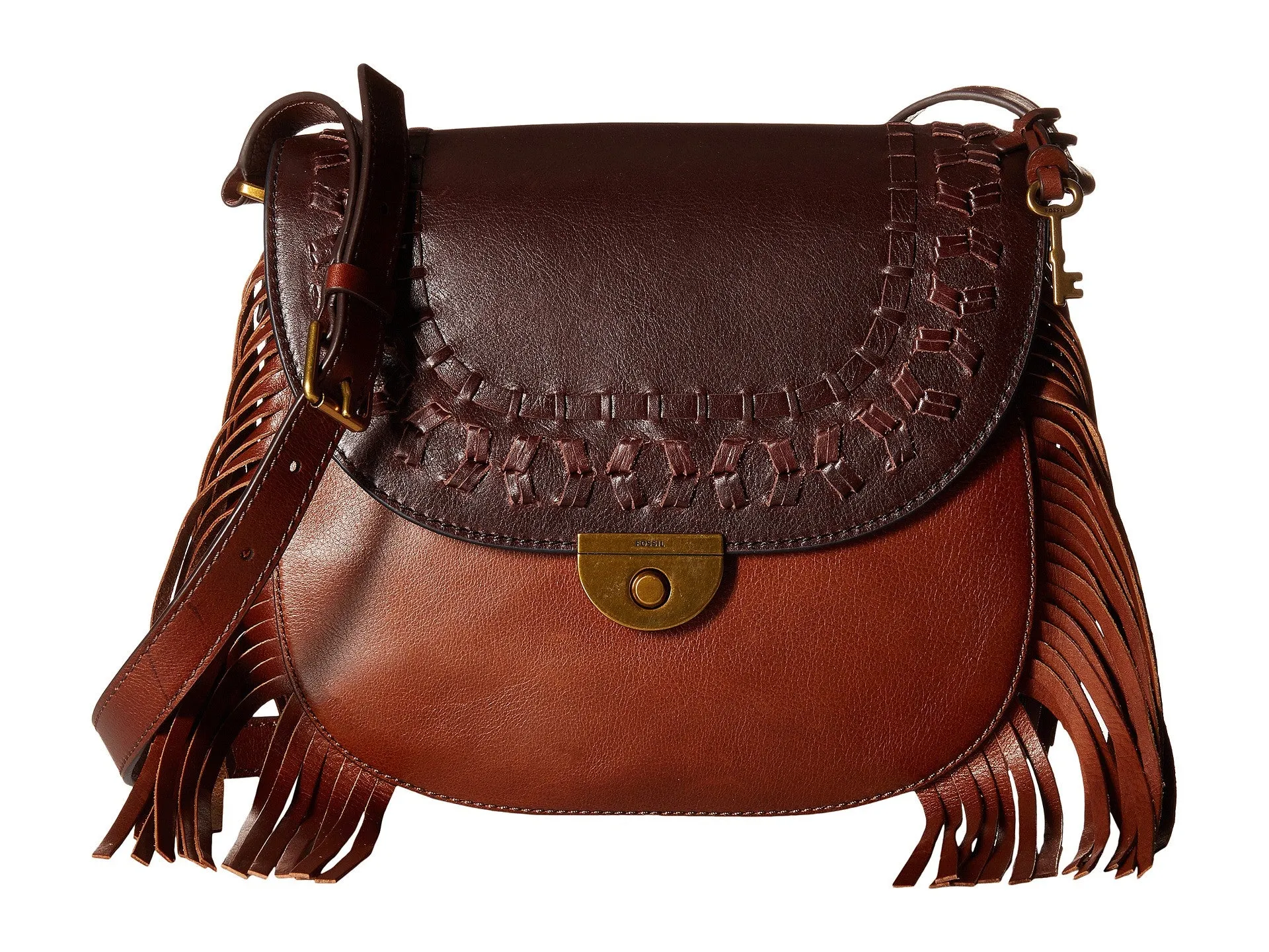 Fossil Emi Fringe Large Saddle Bag