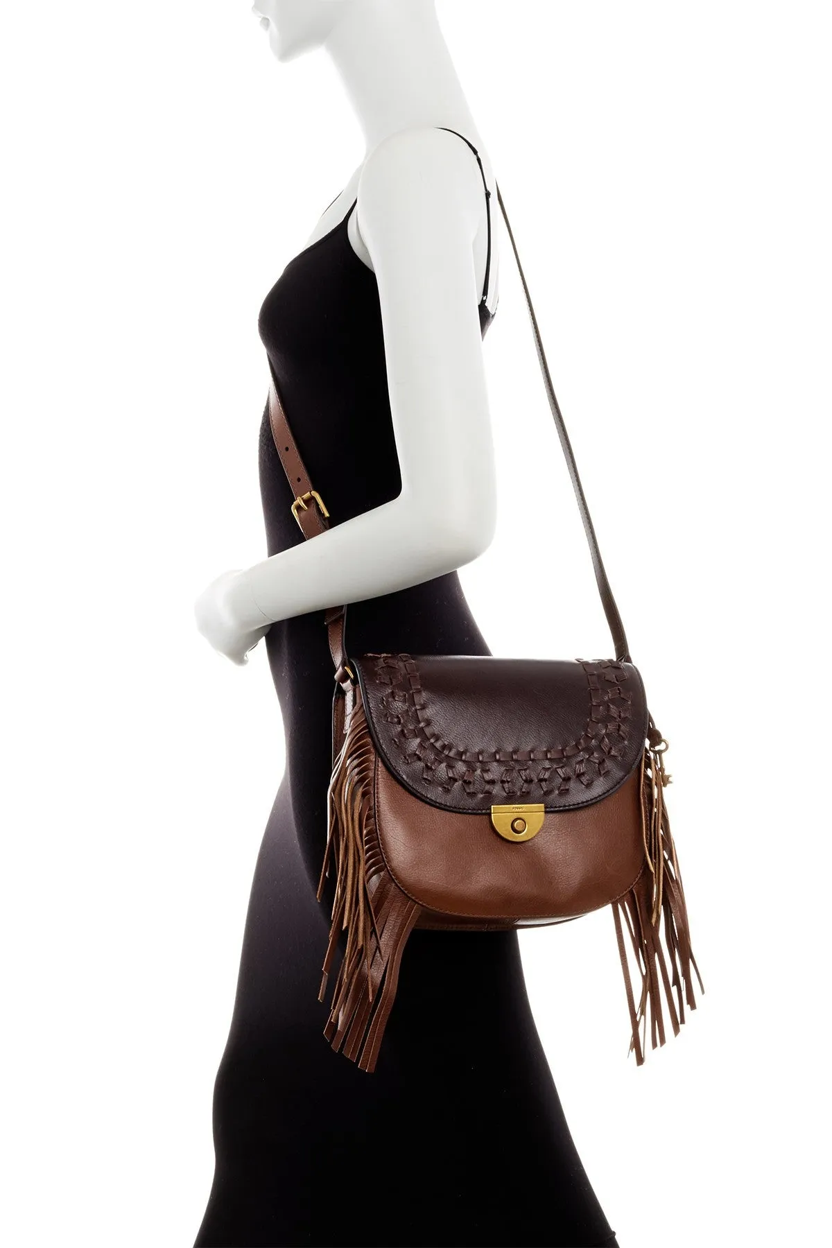 Fossil Emi Fringe Large Saddle Bag