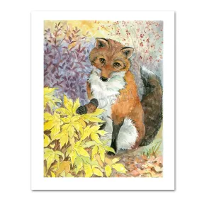 Fox & Wooly Bear Notecard by Cindy Hendrick