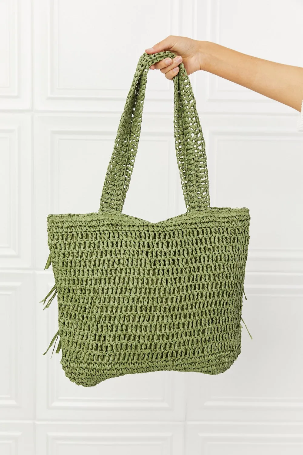 Fringe Straw Tote Bag