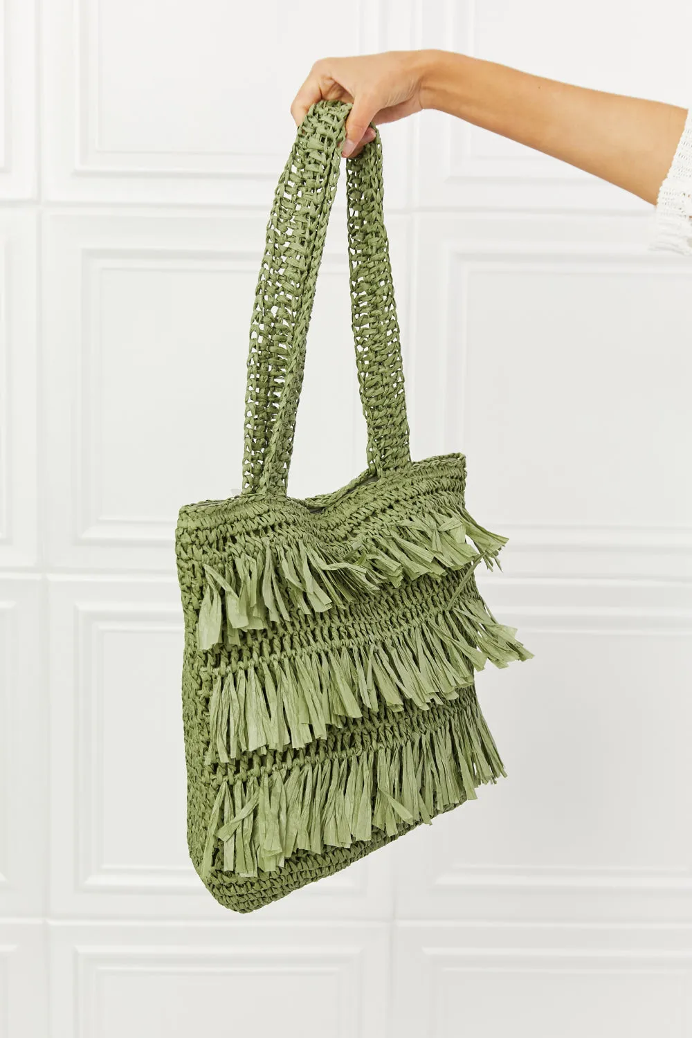 Fringe Straw Tote Bag