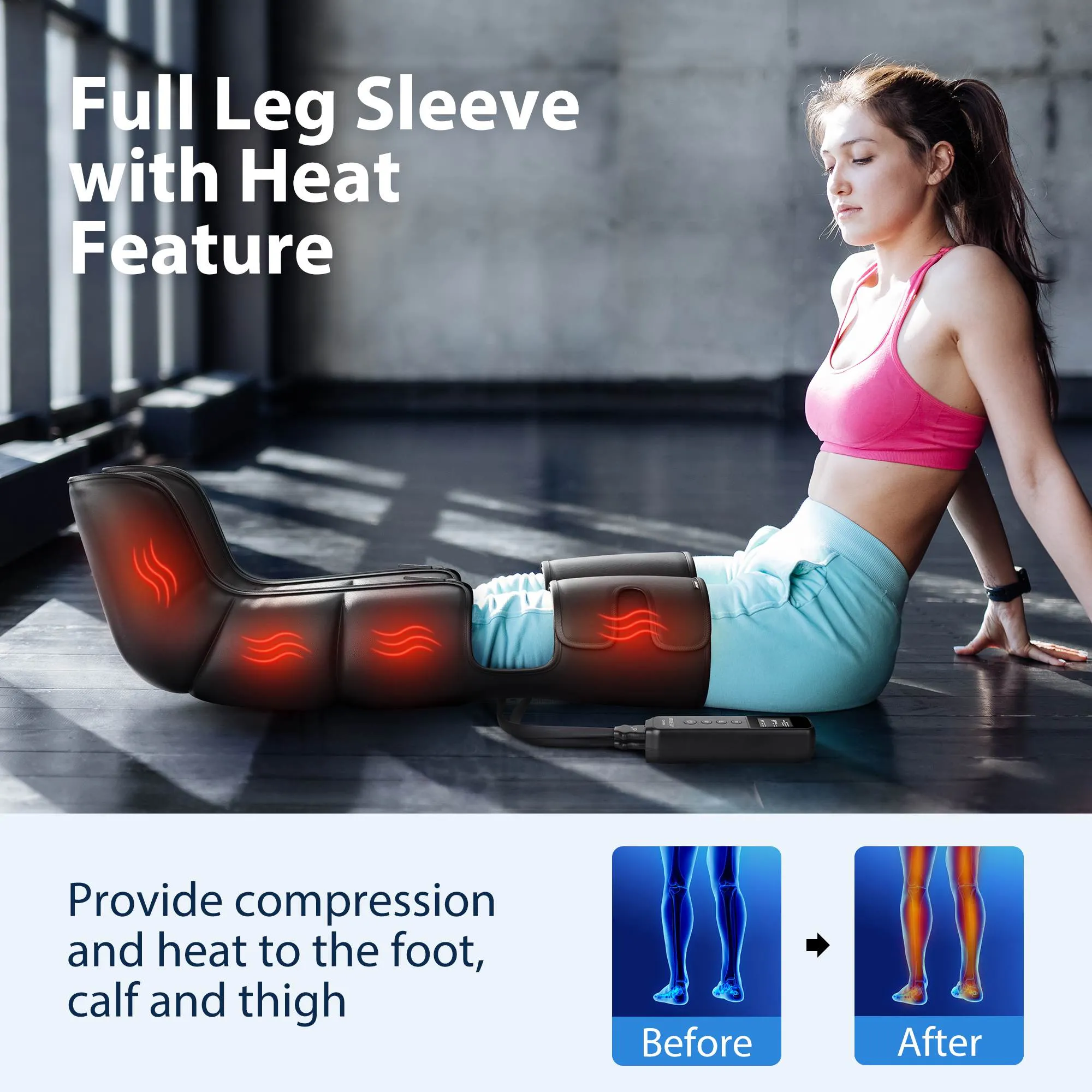 Gifts Bundle | CINCOM Leg Massager with Heat 078A & Knee Massager 066K