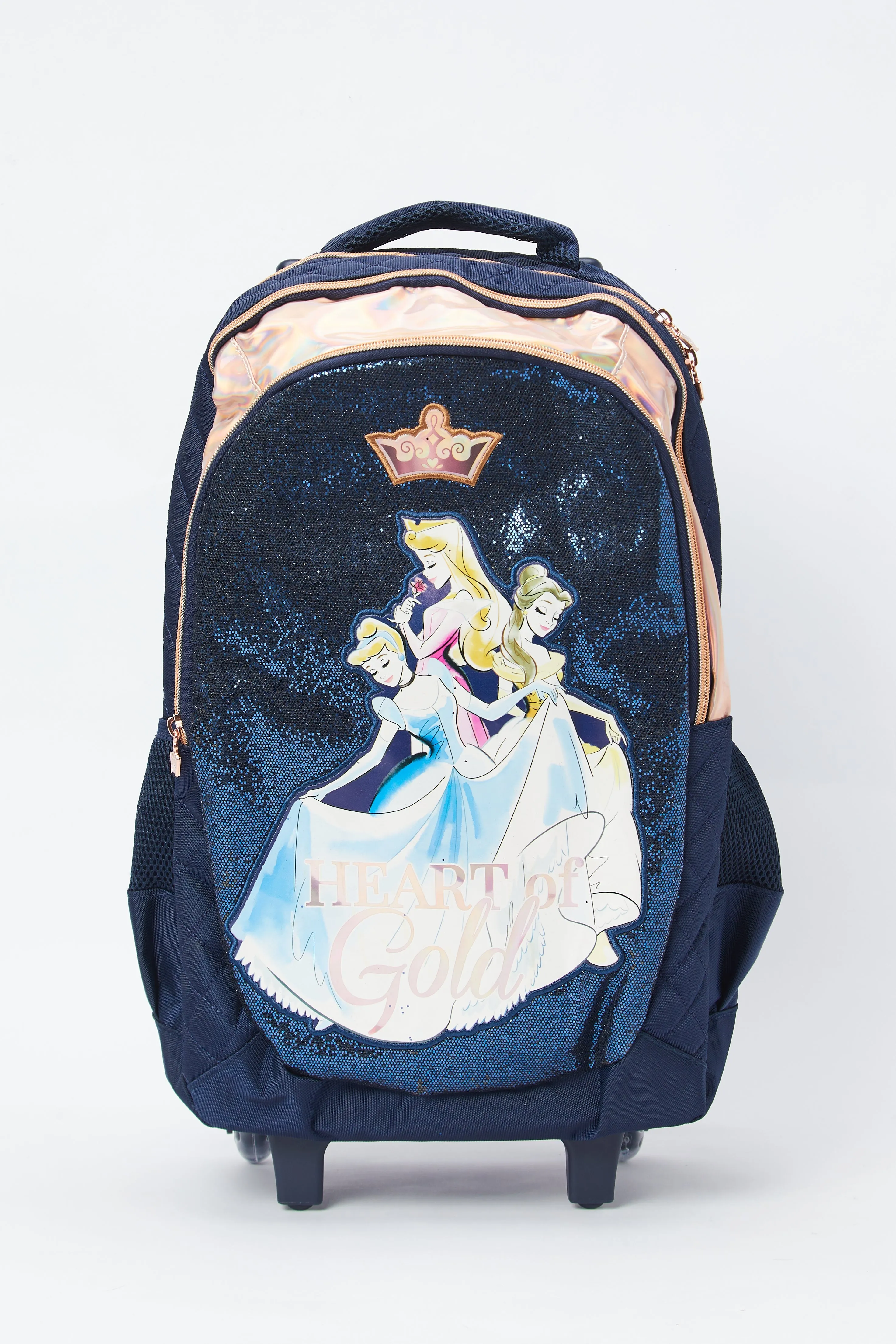 Girls Navy And Pink Disney Princess Heart Of Gold 18" Trolley Bag