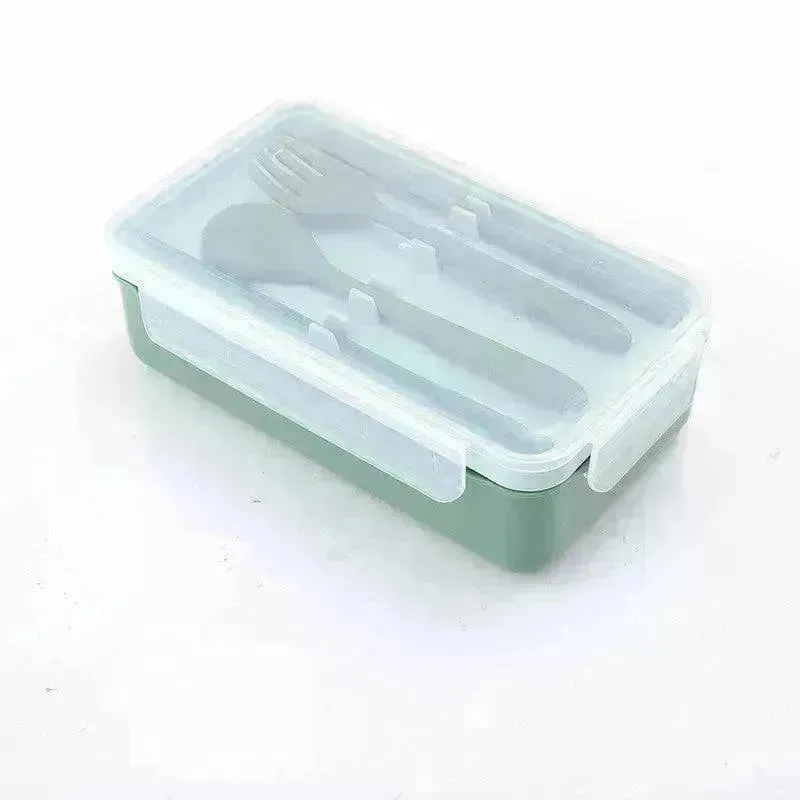 Grid Lunch Box Children's Lunch Box Set Ins Student Office Worker Insulated Lunch Box Plastic Sealed Fresh-Keeping Box