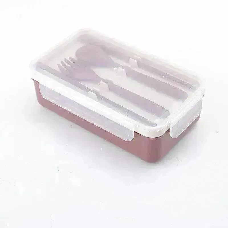 Grid Lunch Box Children's Lunch Box Set Ins Student Office Worker Insulated Lunch Box Plastic Sealed Fresh-Keeping Box