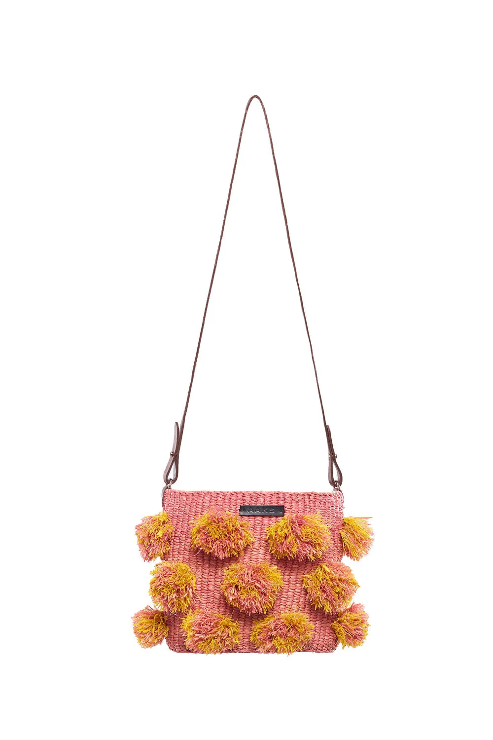 HANA PINK POM POM WOVEN BAG