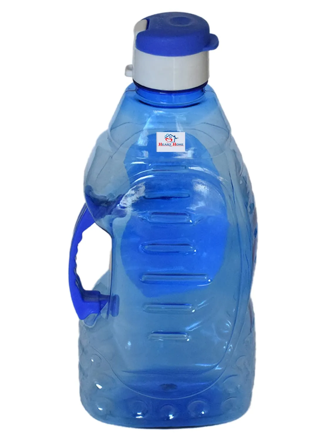 Heart Home Tranasparent Platic Water Bottle with Handle, 1500ml- Pack of 2 (Blue)-50HH01879