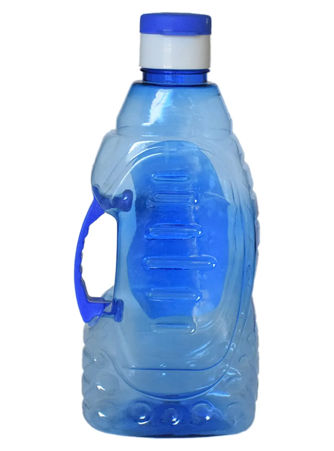 Heart Home Tranasparent Platic Water Bottle with Handle, 1500ml- Pack of 2 (Blue)-50HH01879