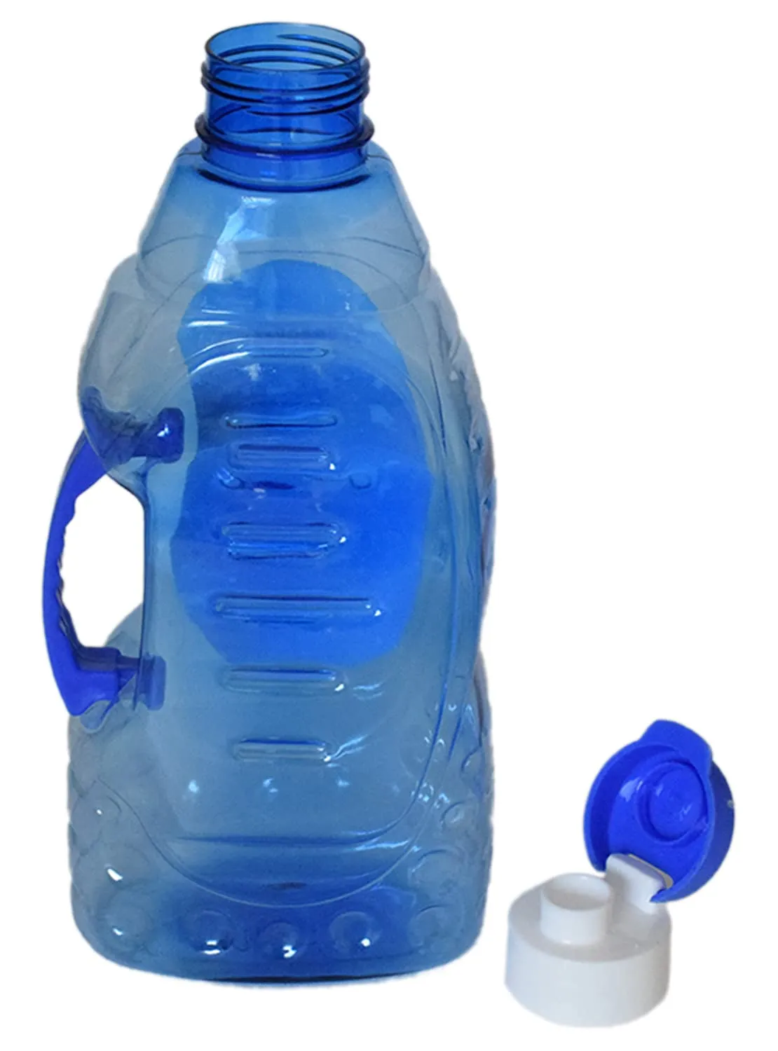 Heart Home Tranasparent Platic Water Bottle with Handle, 1500ml- Pack of 3 (Blue)-50HH01881