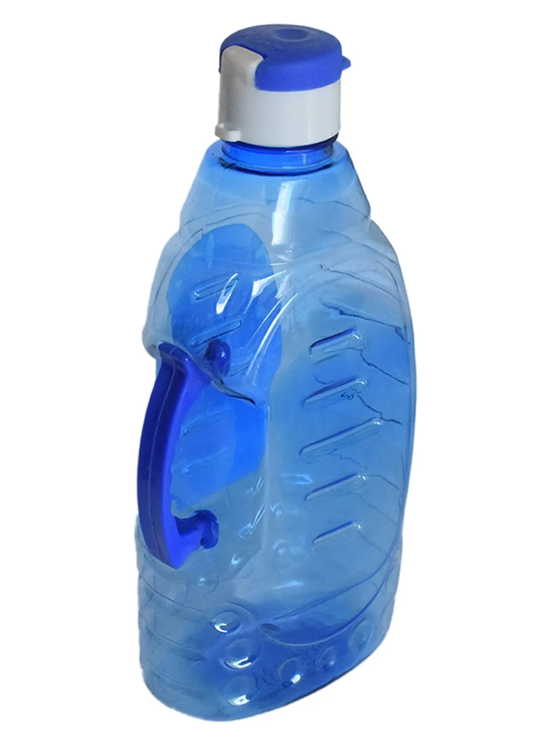 Heart Home Tranasparent Platic Water Bottle with Handle, 1500ml- Pack of 3 (Blue)-50HH01881