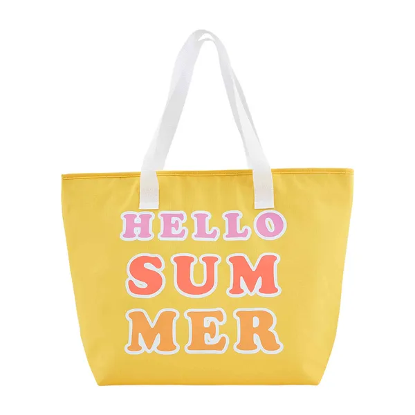 Hello Summer Mud Pie Cooler Tote- Yellow