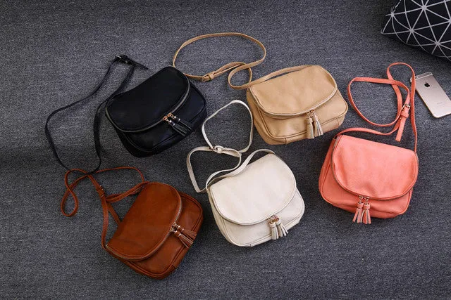 Hot Sale Tassel Women bag Leather Handbags Cross Body Shoulder Bags Fashion Messenger Bag 5 Colors Available Bolsas femininas