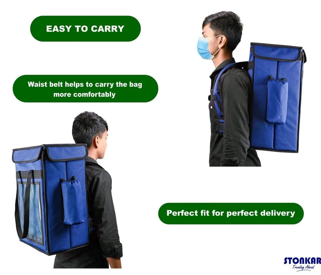 Insulated Delivery Bag | Thermal Bag for Hot and Cold Delivery | Size 18" Inch (Blue)