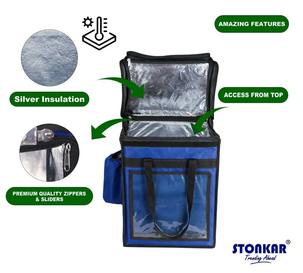 Insulated Delivery Bag | Thermal Bag for Hot and Cold Delivery | Size 18" Inch (Blue)