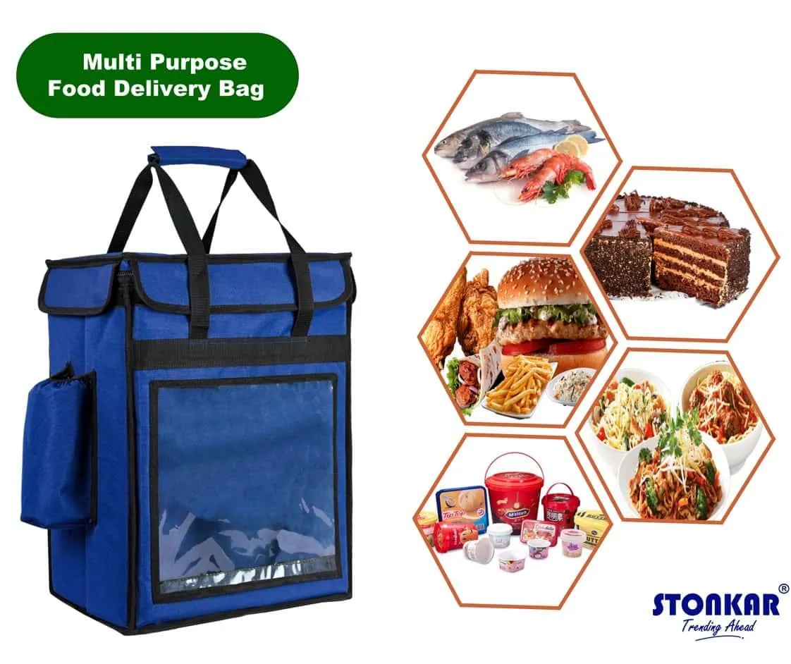 Insulated Delivery Bag | Thermal Bag for Hot and Cold Delivery | Size 18" Inch (Blue)