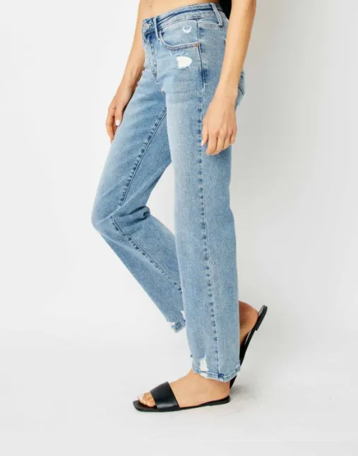 Judy Blue Destroyed Straight Leg Jeans