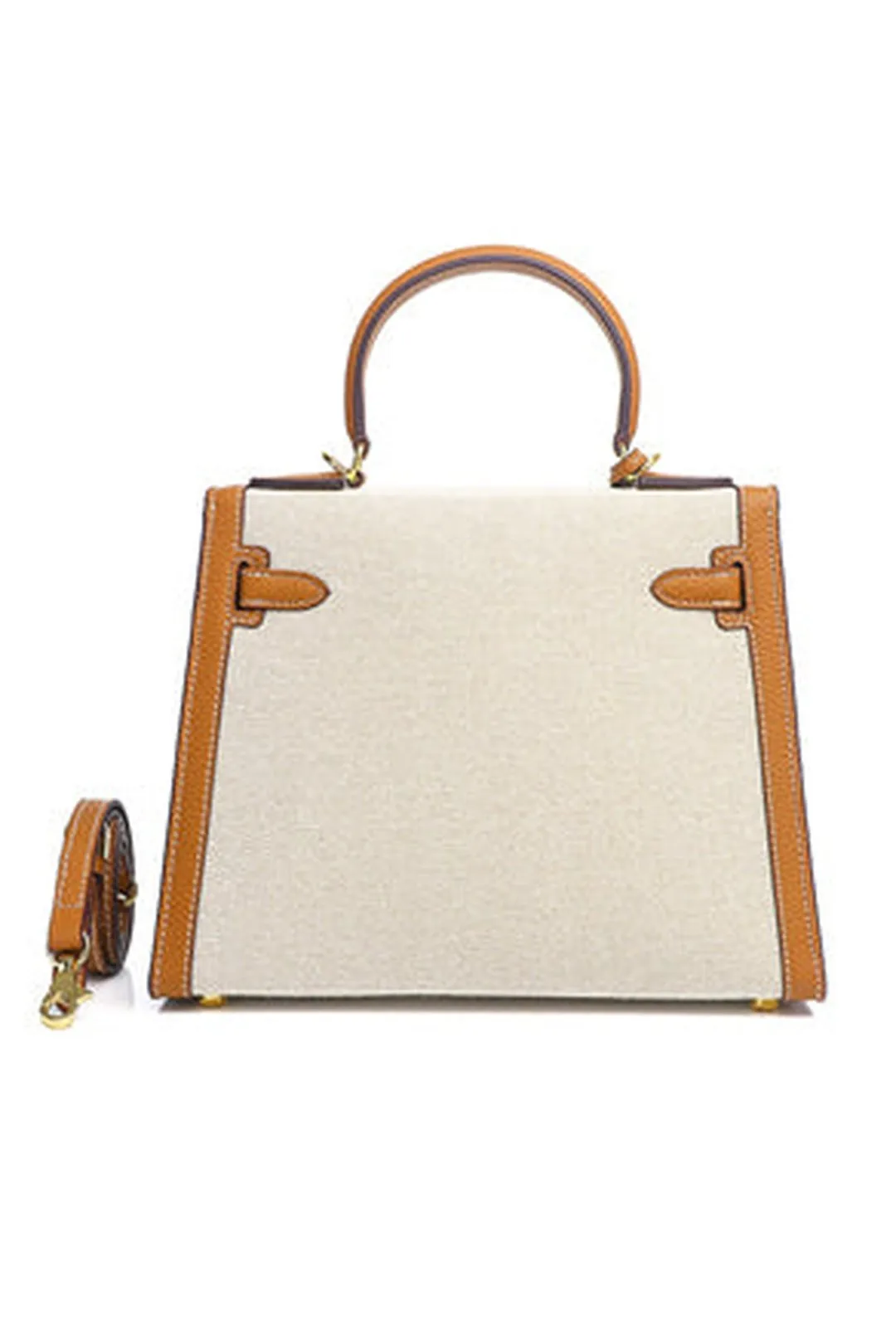 KATIERRA - TWO TONE TOILE KELLY BAG