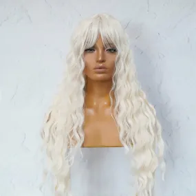 KAYLA White Blonde Fringe Wig