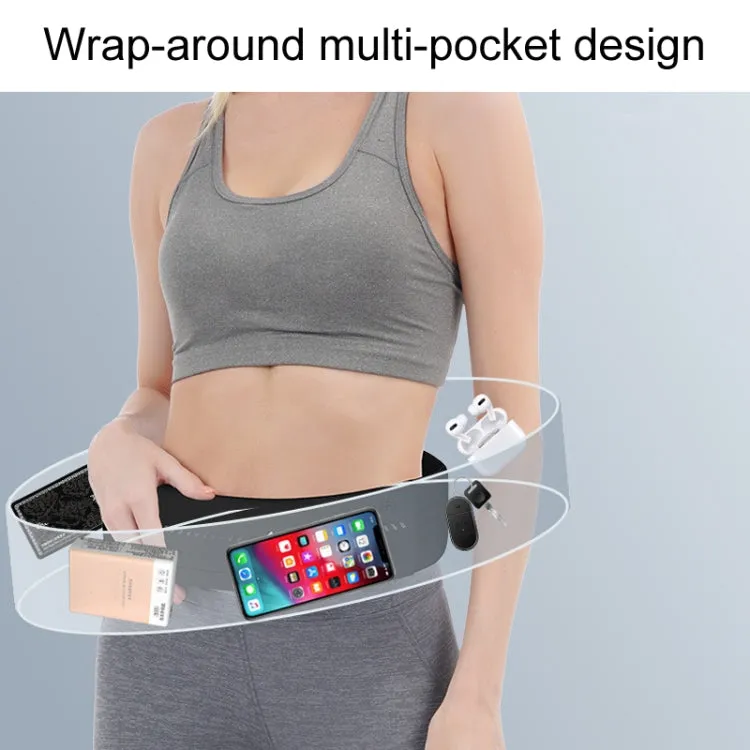 Large OUDU Outdoor Sports Portable Wrap-Around Waist Pack Unisex Cell Phone Bag(Gray)