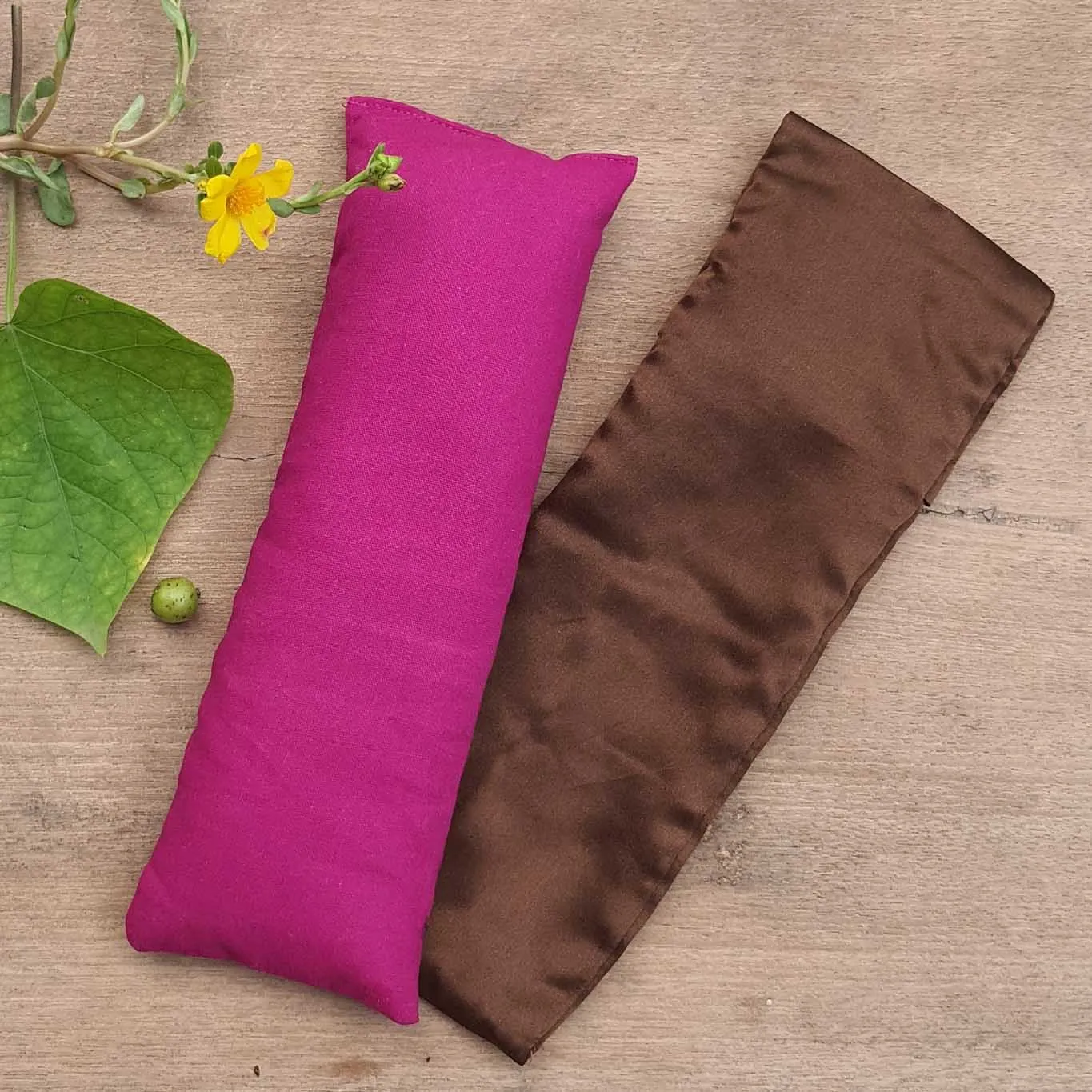 Lavender Eye Pillow Yoga Meditation Silk I Nidra Chocolate