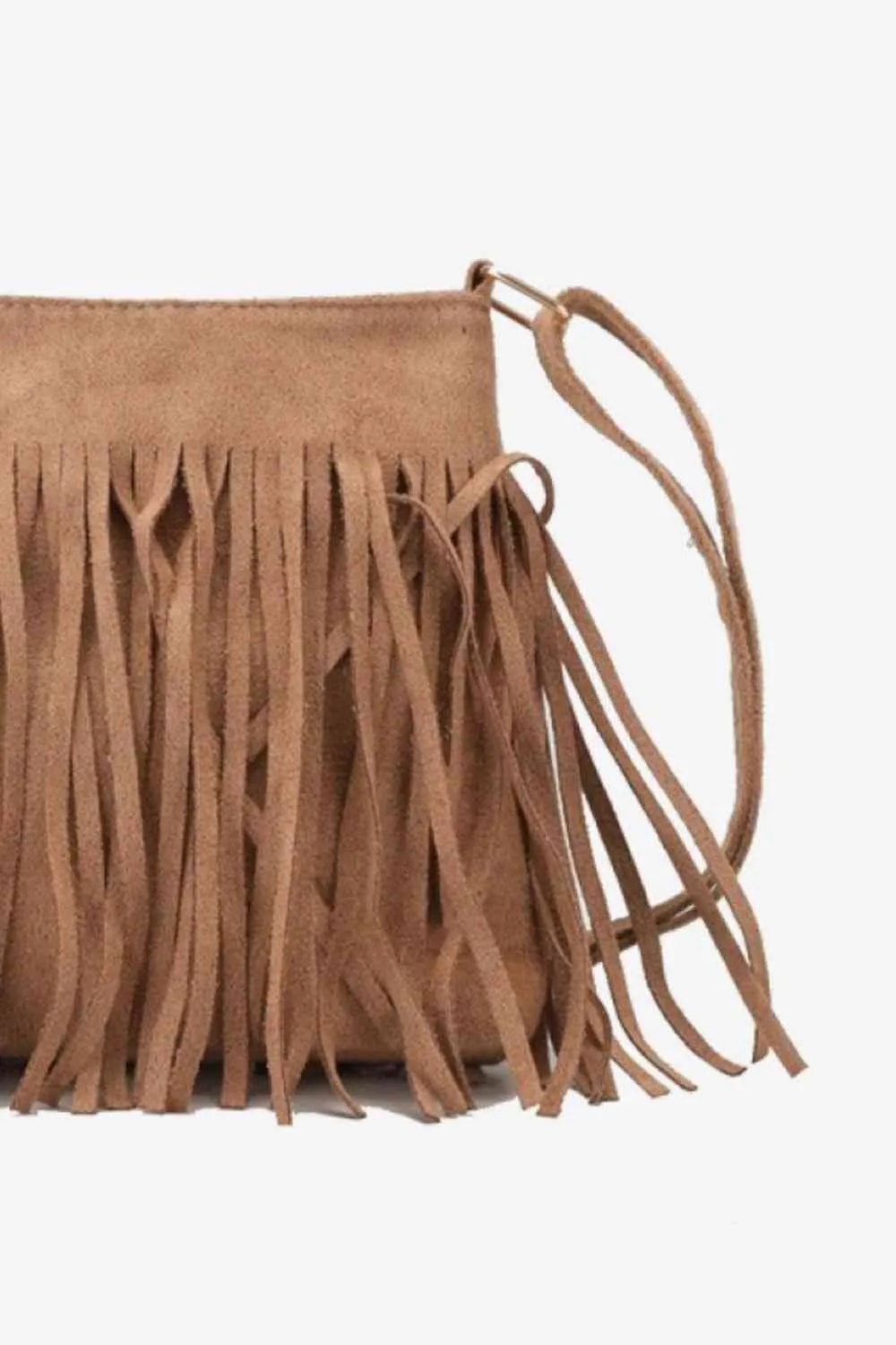 Leather Crossbody Bag with Fringe