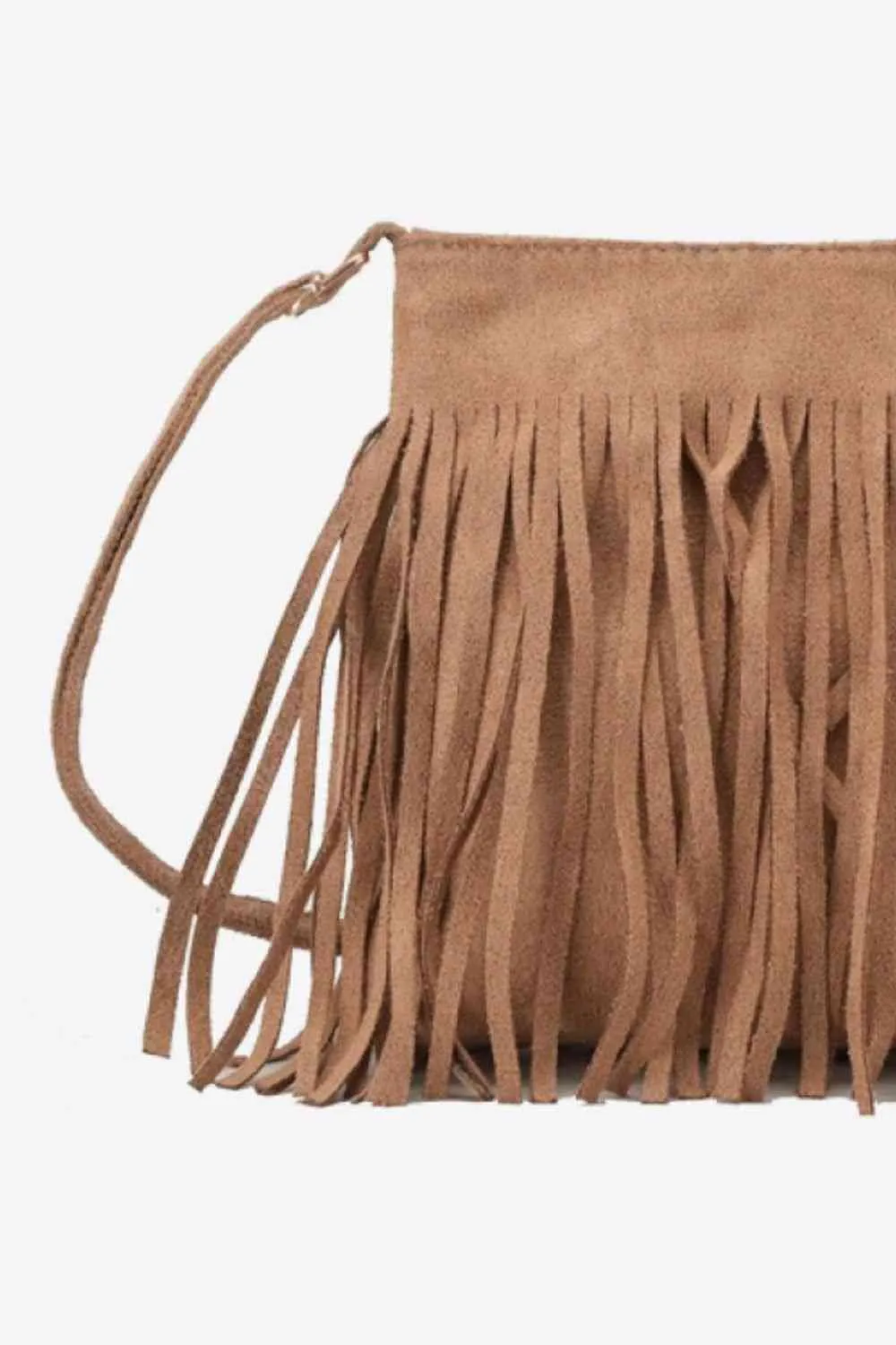 Leather Crossbody Bag with Fringe