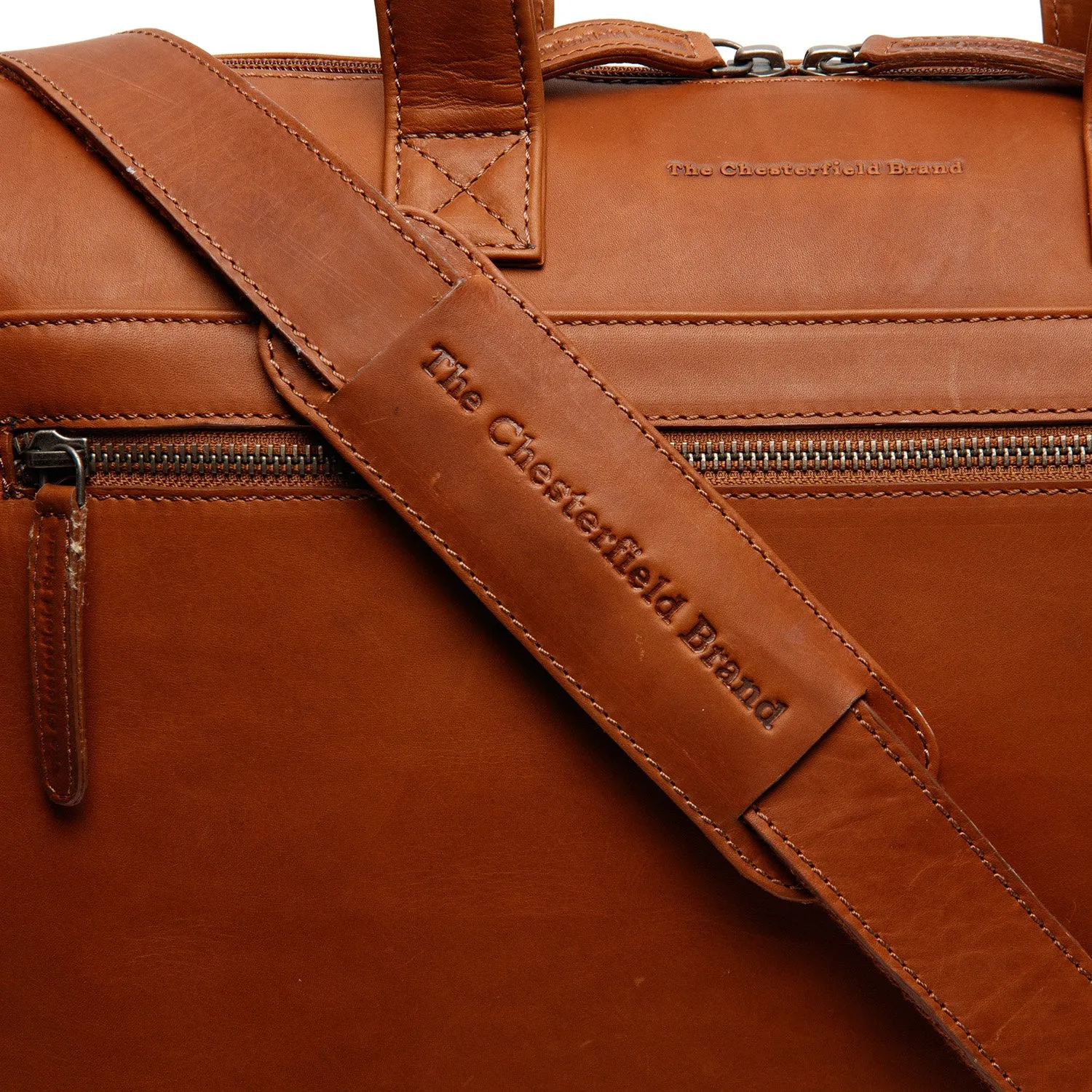 Leather Laptop Bag Cognac Levanto